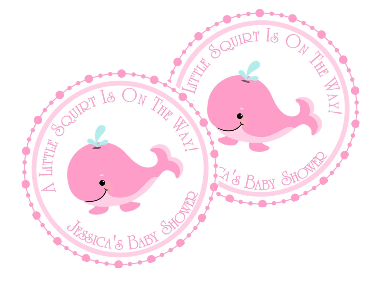 A Little Squirt baby shower favor label