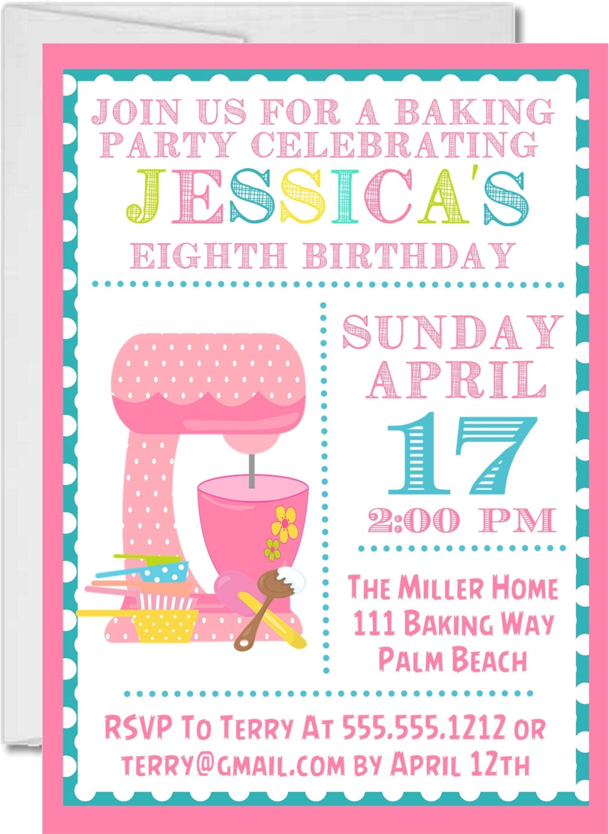 Baking Birthday Party Invitations