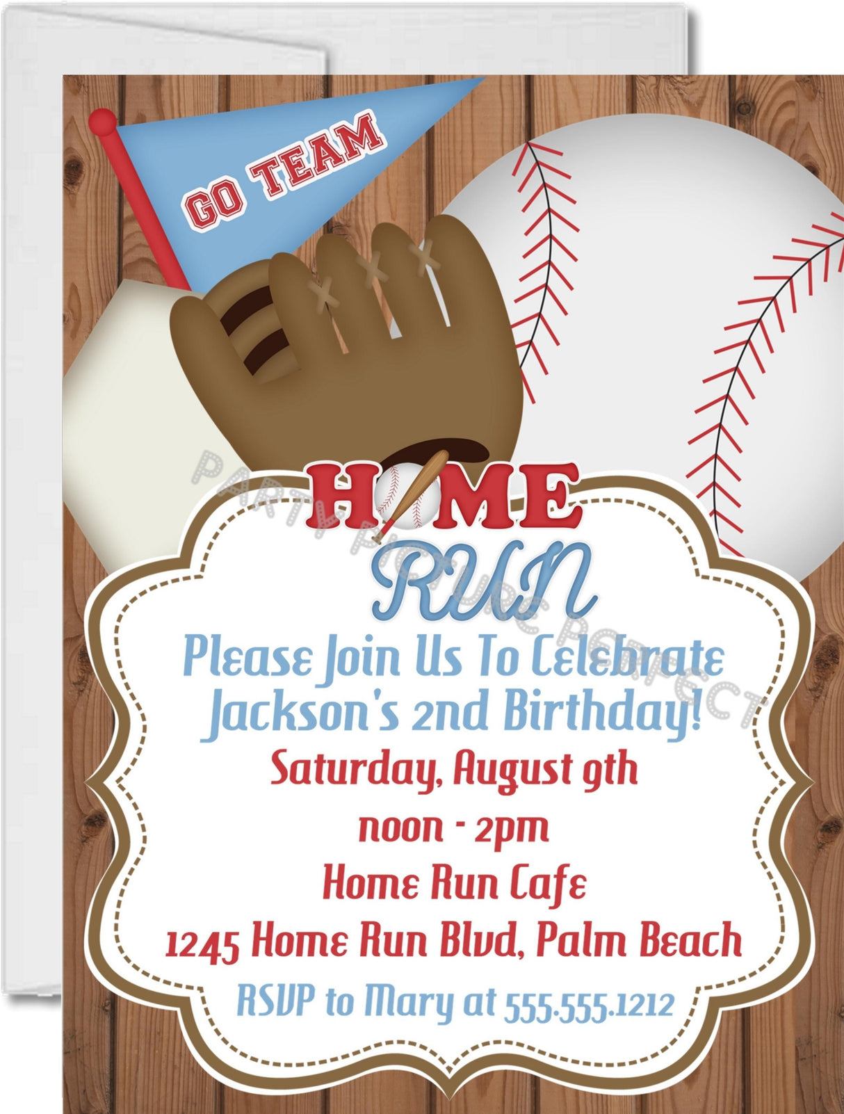 Baseball Birthday Party Invitations