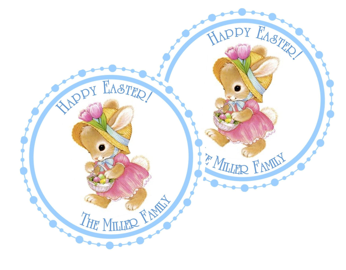 Blue Easter Bunny Stickers