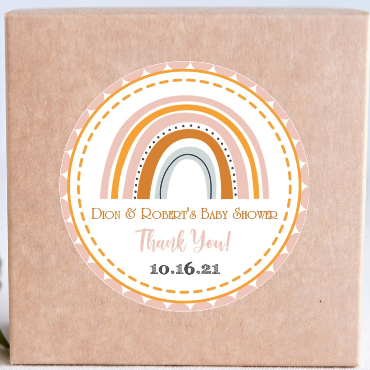 Boho rainbow birthday sticker