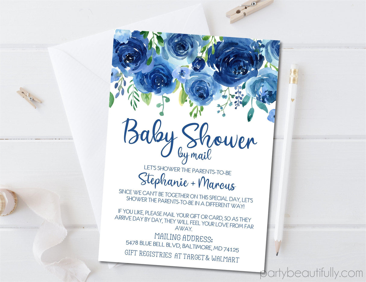Boys Baby Shower By Mail Invitations
