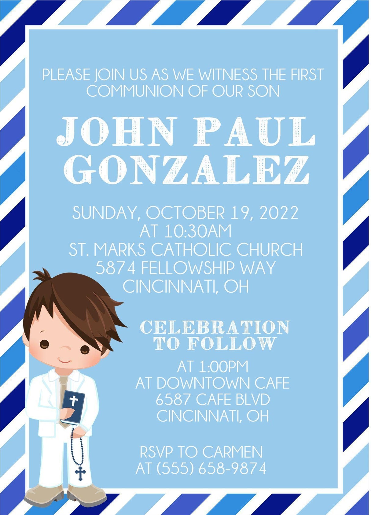Boys First Communion Invitations