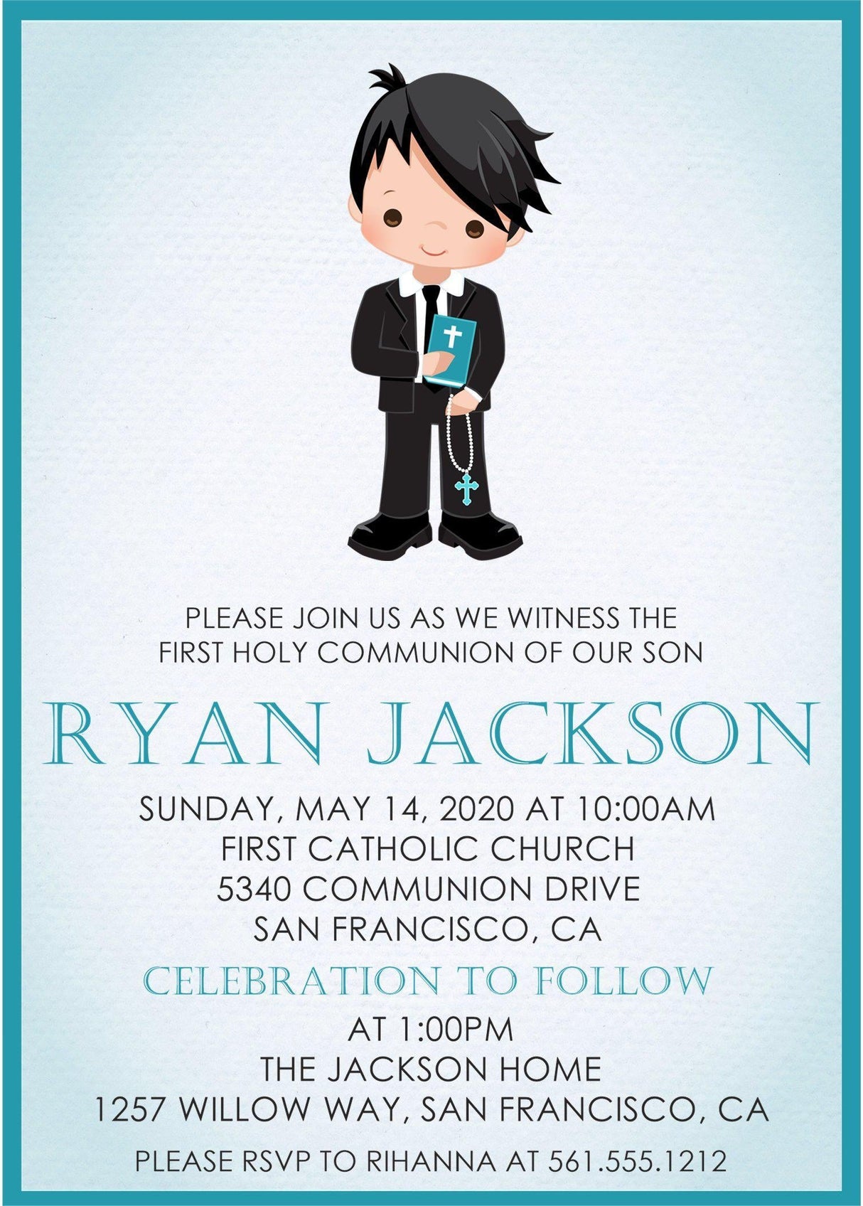 Boys First Communion Invitations