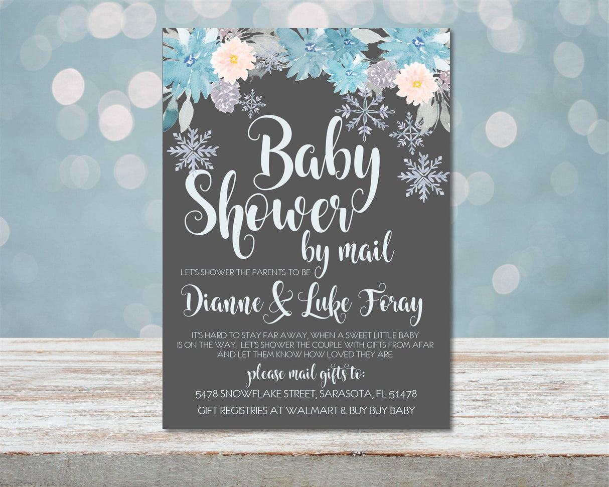 Boys Winter Baby Shower By Mail Invitations