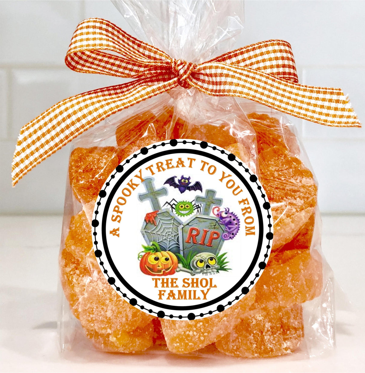 Bright fall themed Halloween sticker with playful seasonal artwork