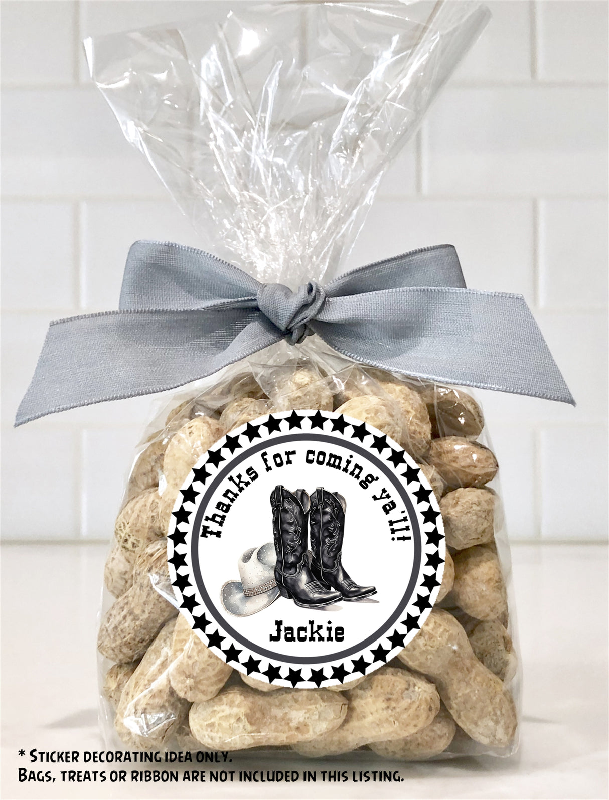 Country rodeo theme sticker for girls birthday