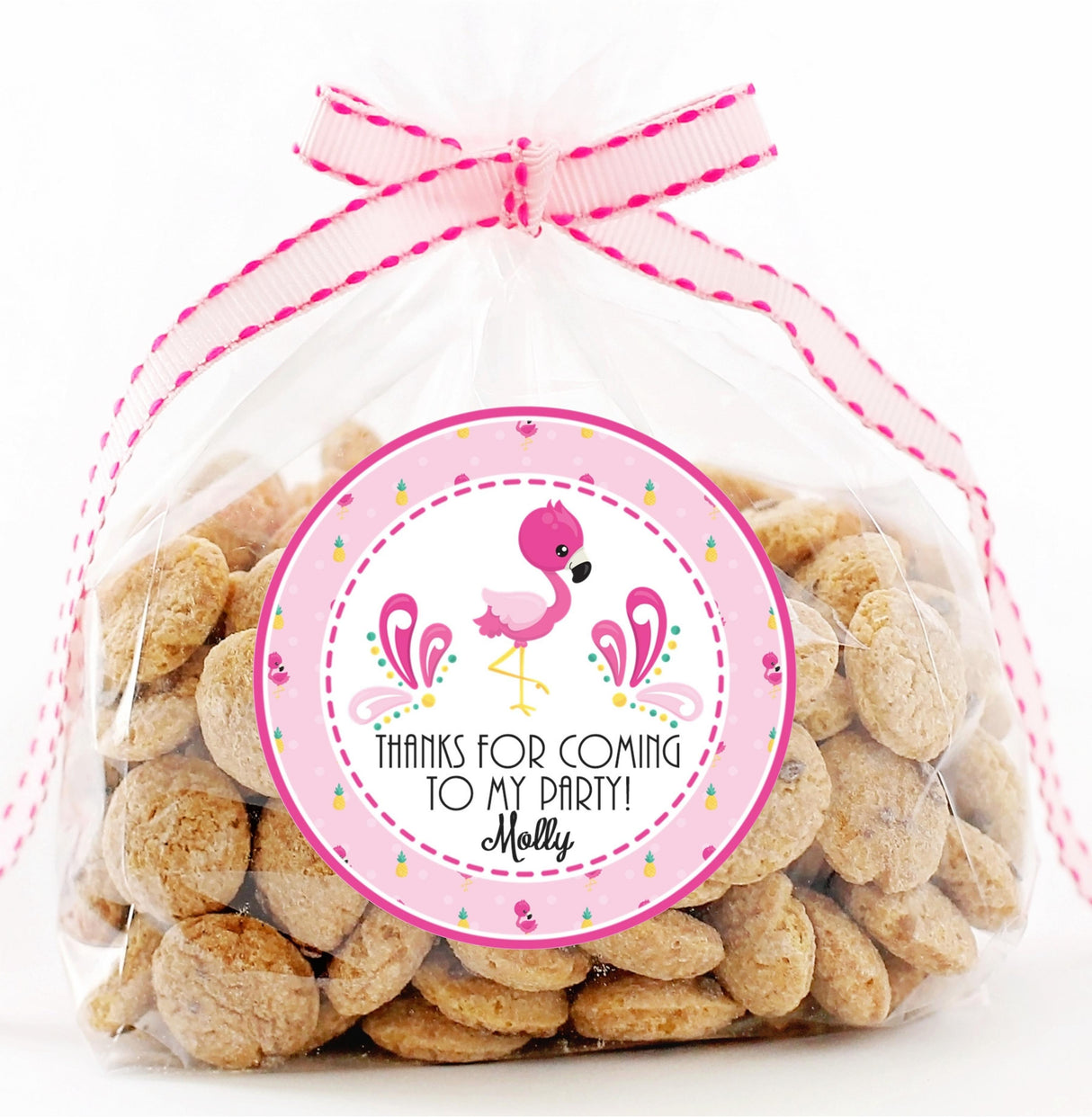 Cute flamingo doodle birthday sticker design