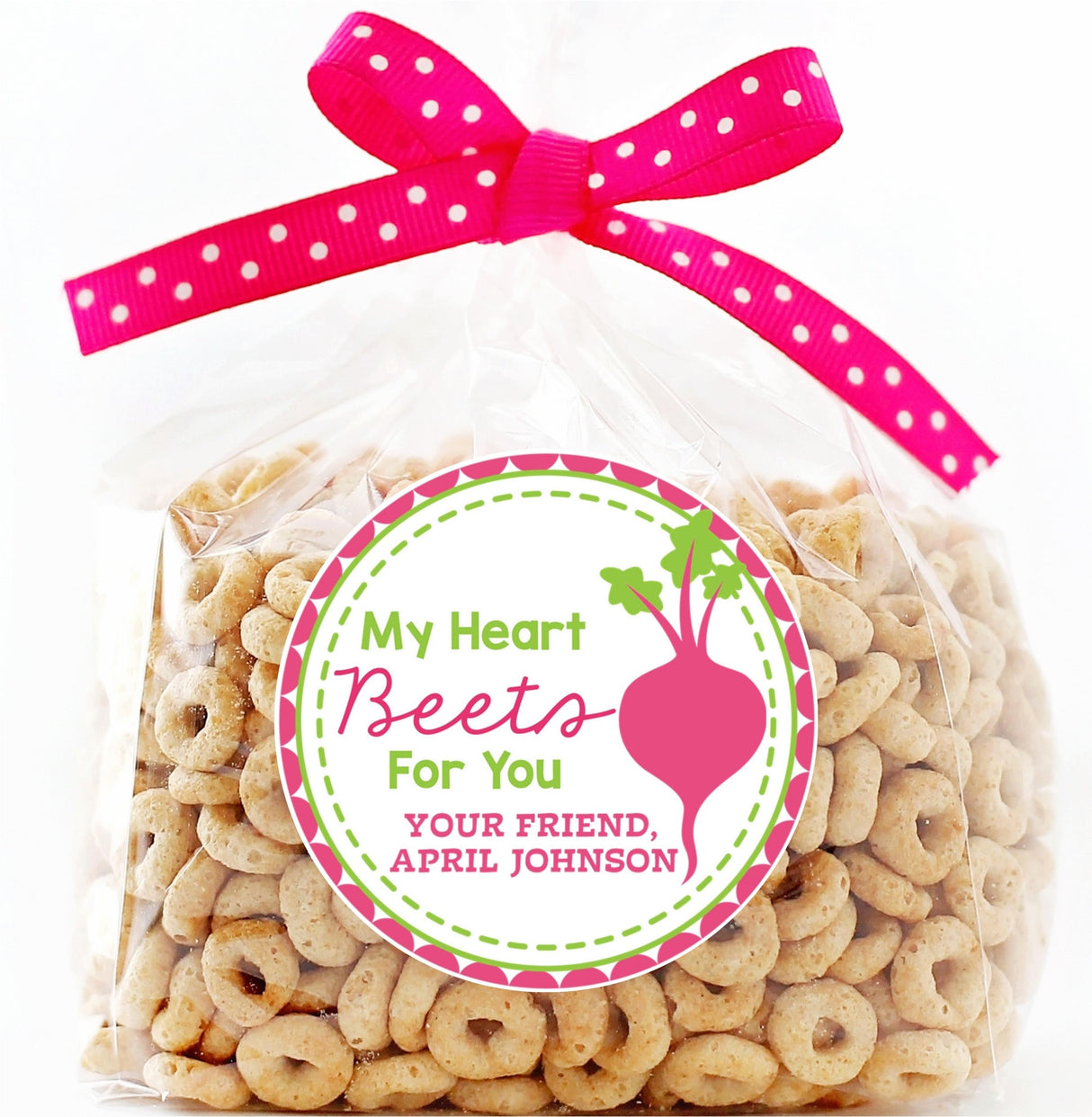 Cute vegetable Valentine sticker for kids’ classroom favors