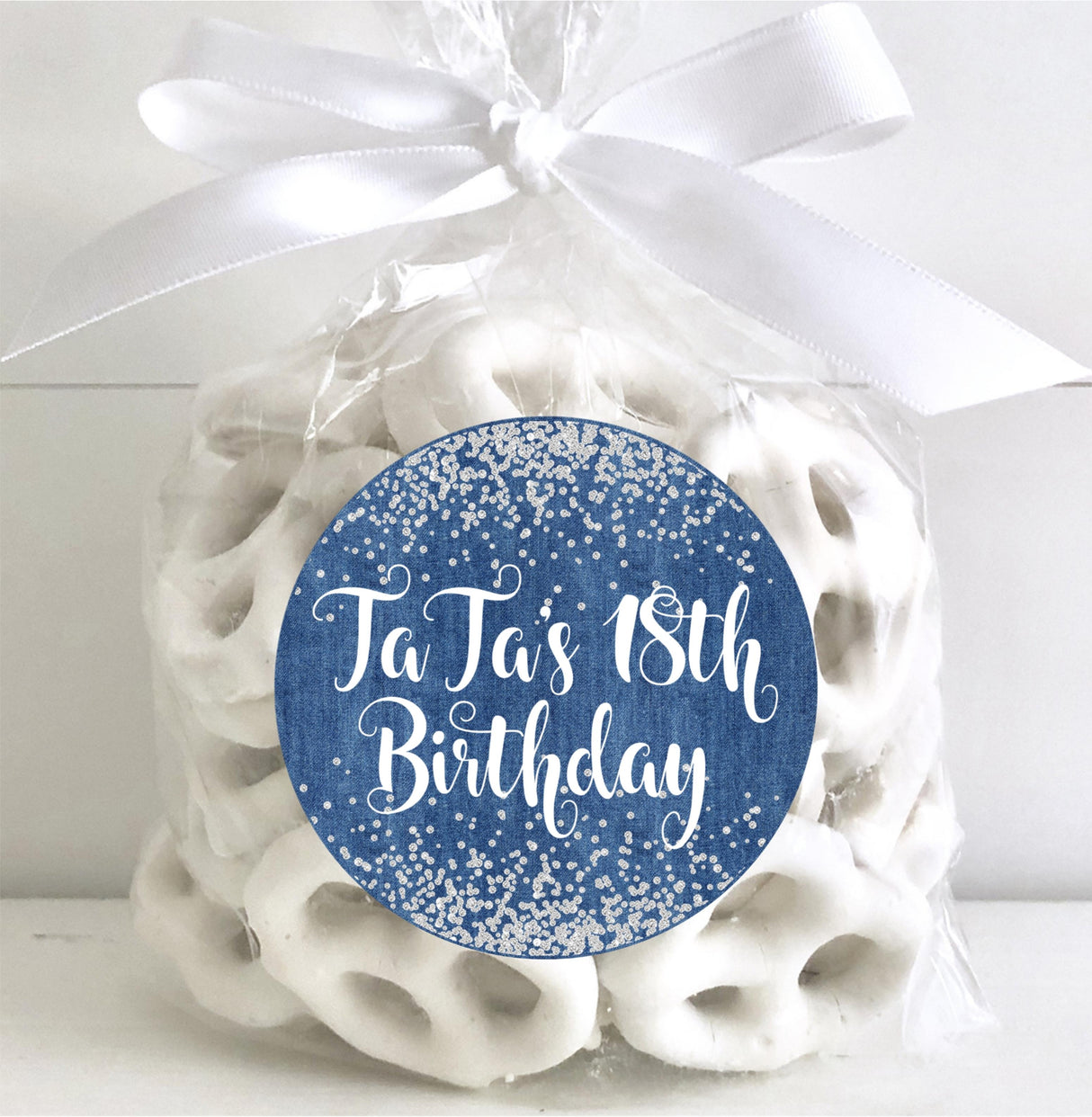 Denim and diamonds party favor