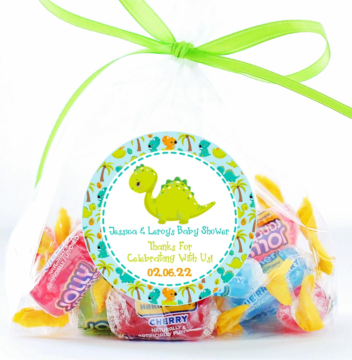 Dinosaur Baby Shower Stickers Or Favor Tags