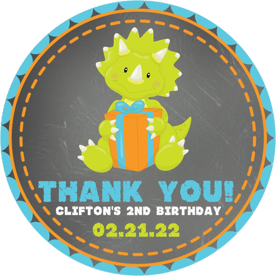 Dinosaur Party Birthday Stickers – Dino-Mite Favor Labels