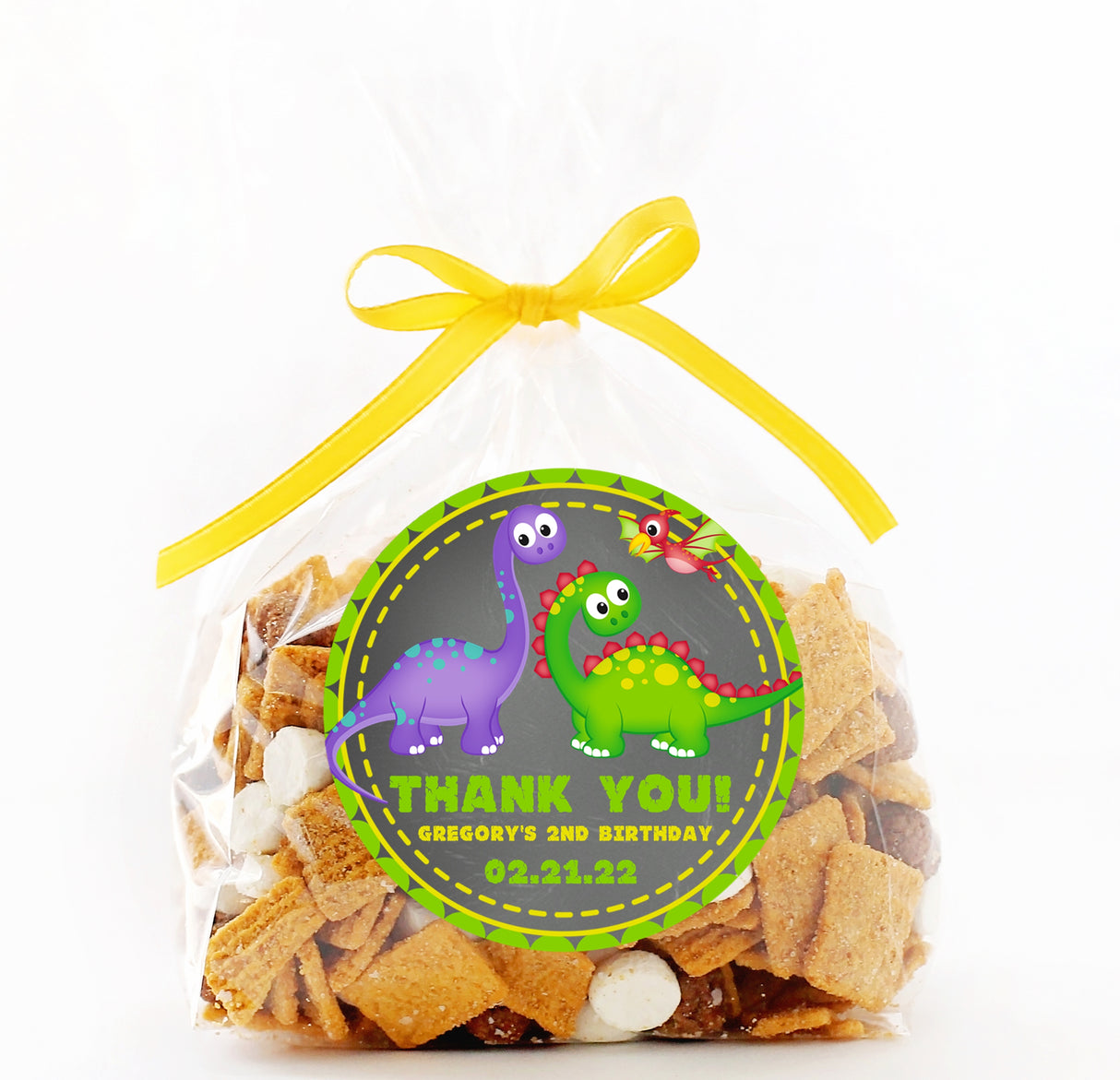 Dinosaur Birthday Stickers – Cute Dino Party Favor Labels Kids Jurassic Theme