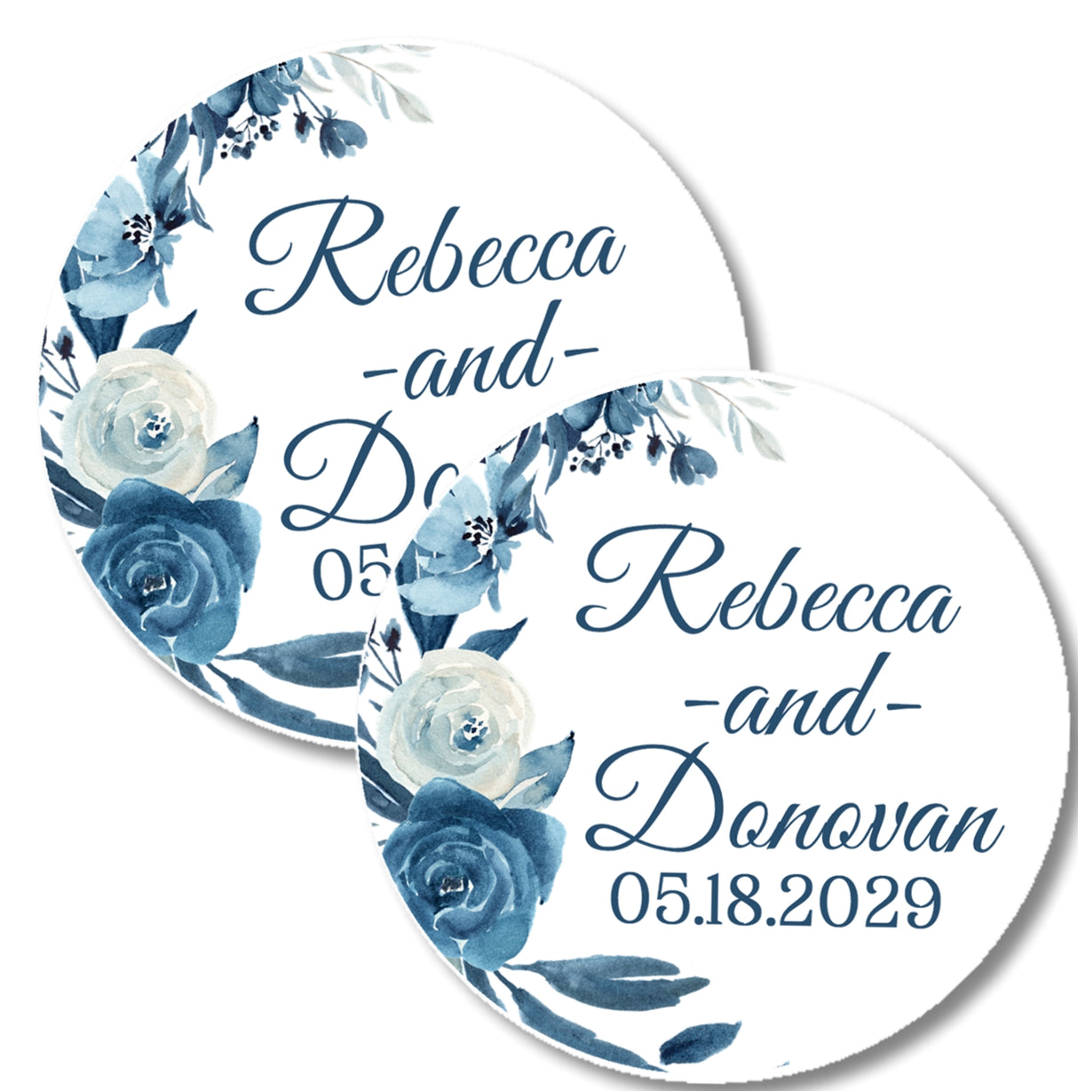 Elegant navy blue wedding stickers