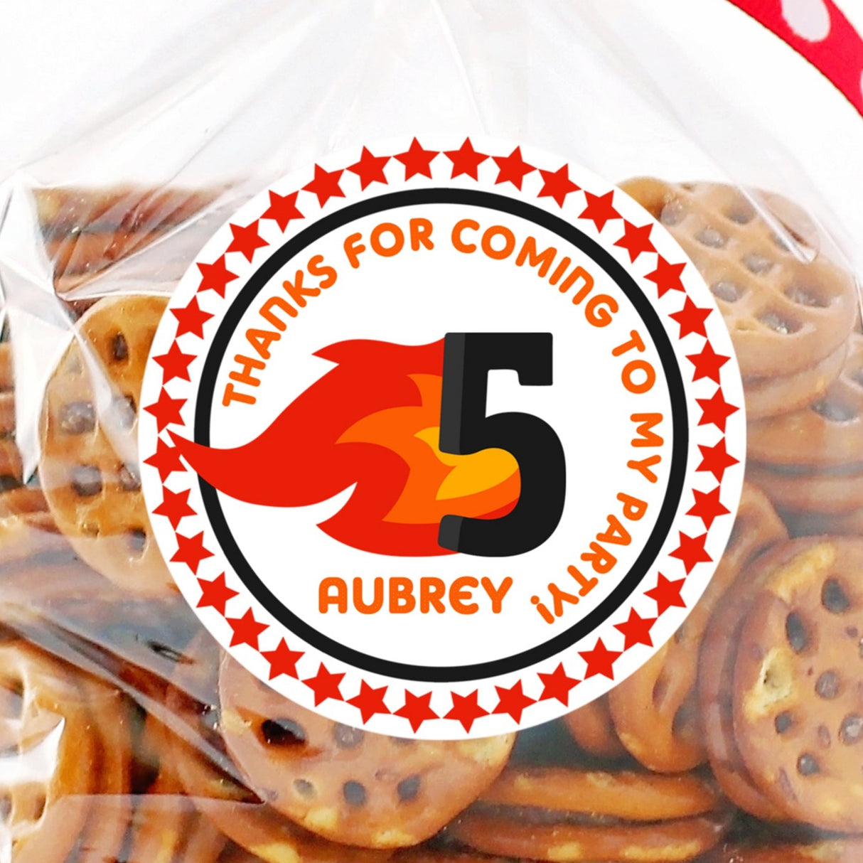 Flame firefighter birthday sticker with age