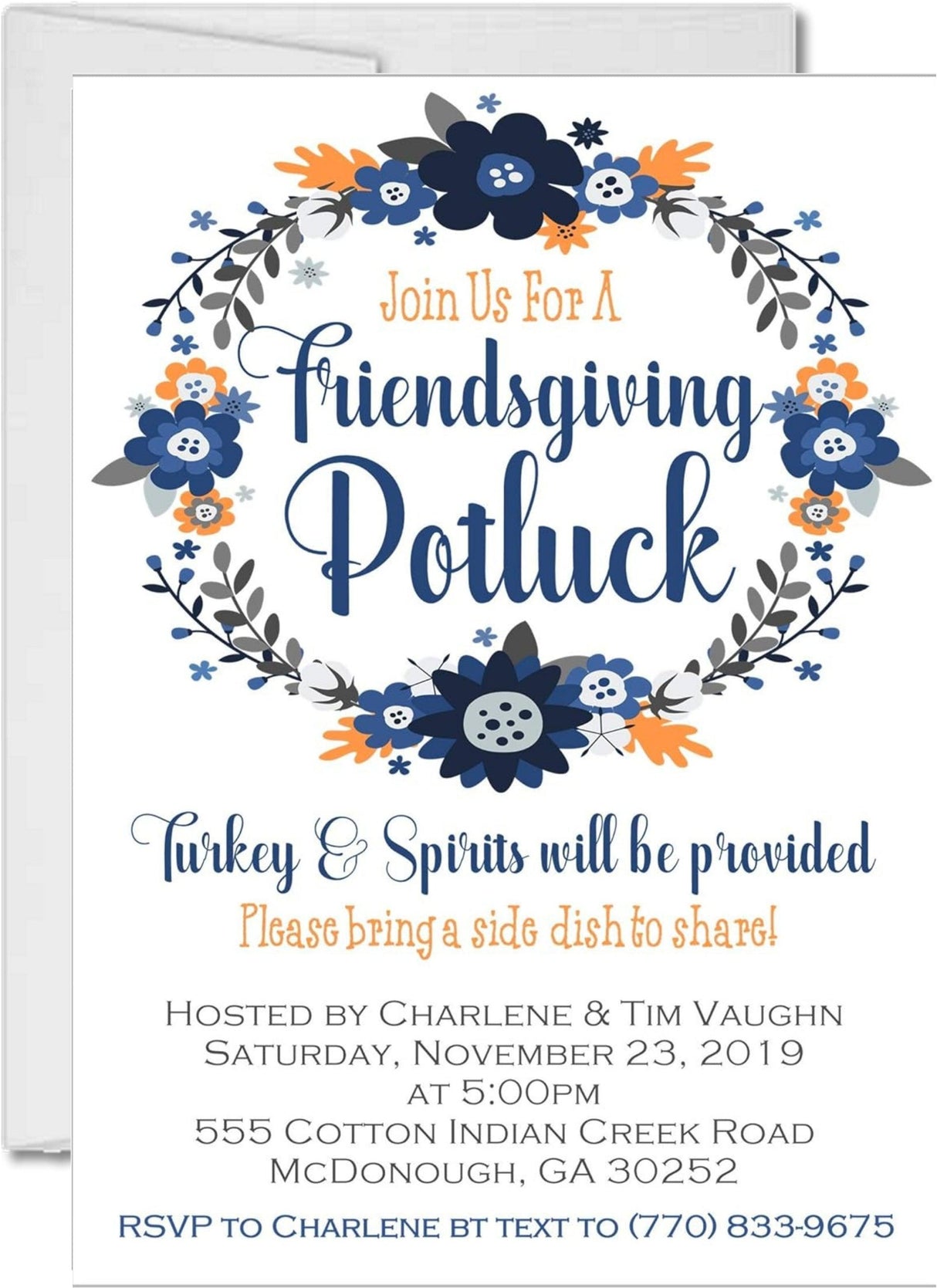 Friendsgiving Potluck Invitations