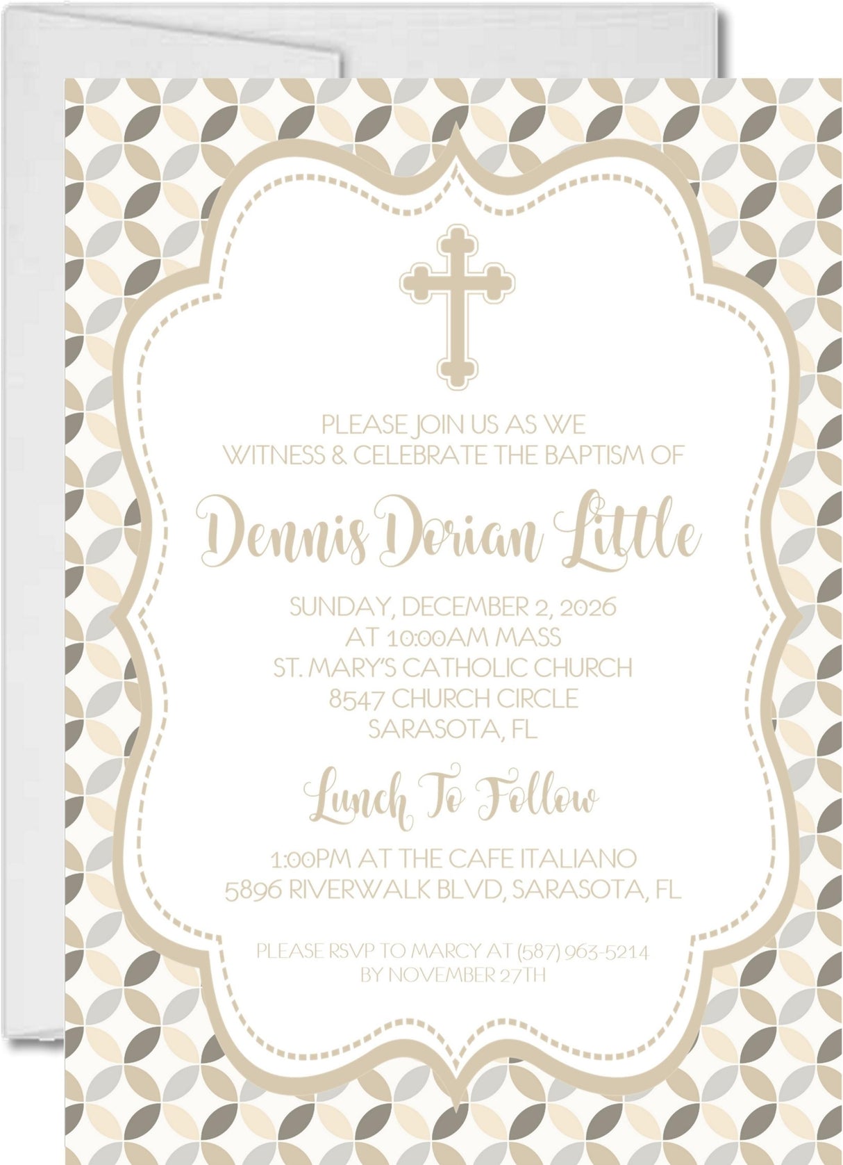 Gender Neutral Baptism Invitations