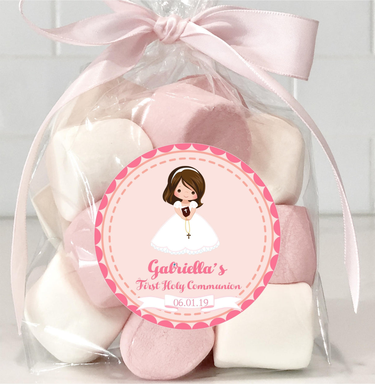 Girl’s First Communion thank you stickers