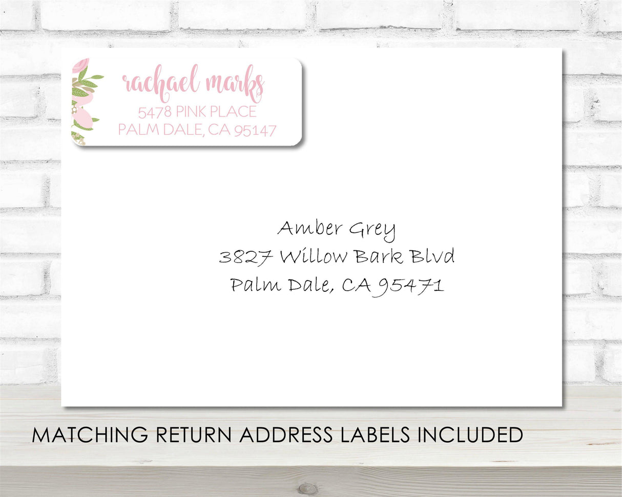 Girls Pink Rustic Floral Baby Shower By Mail Invitations