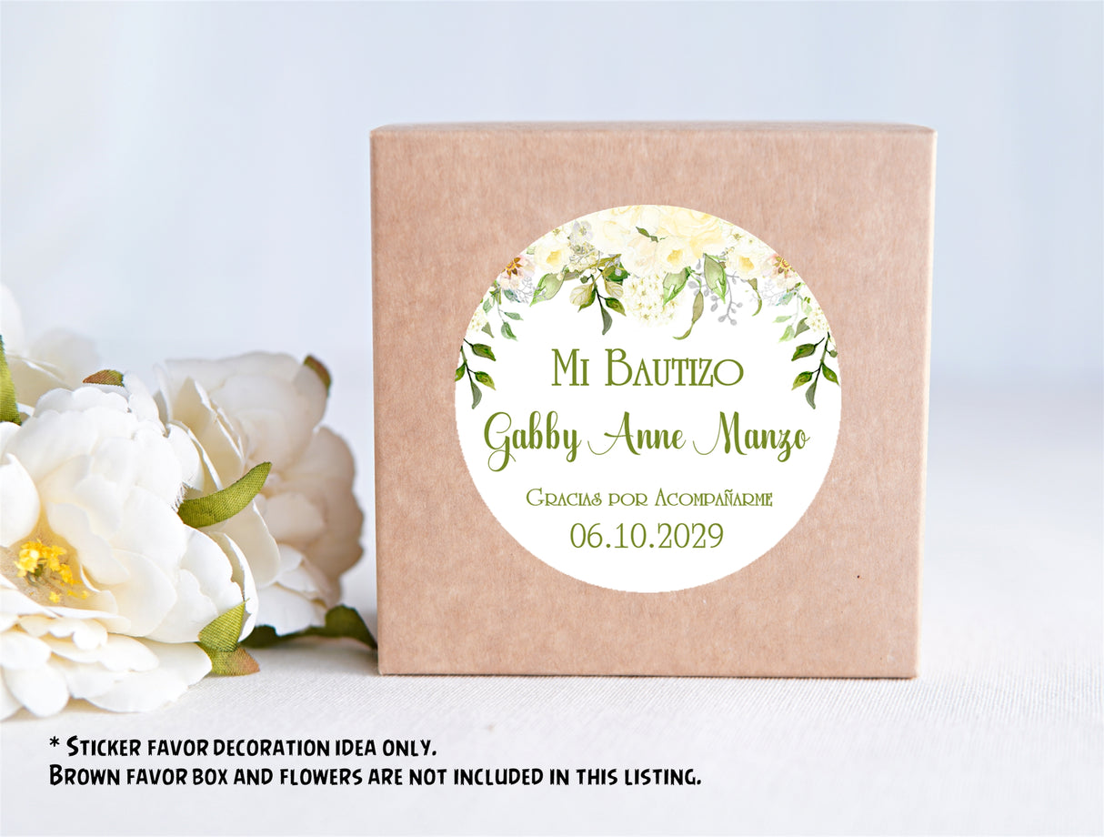Green Mi Bautizo Stickers