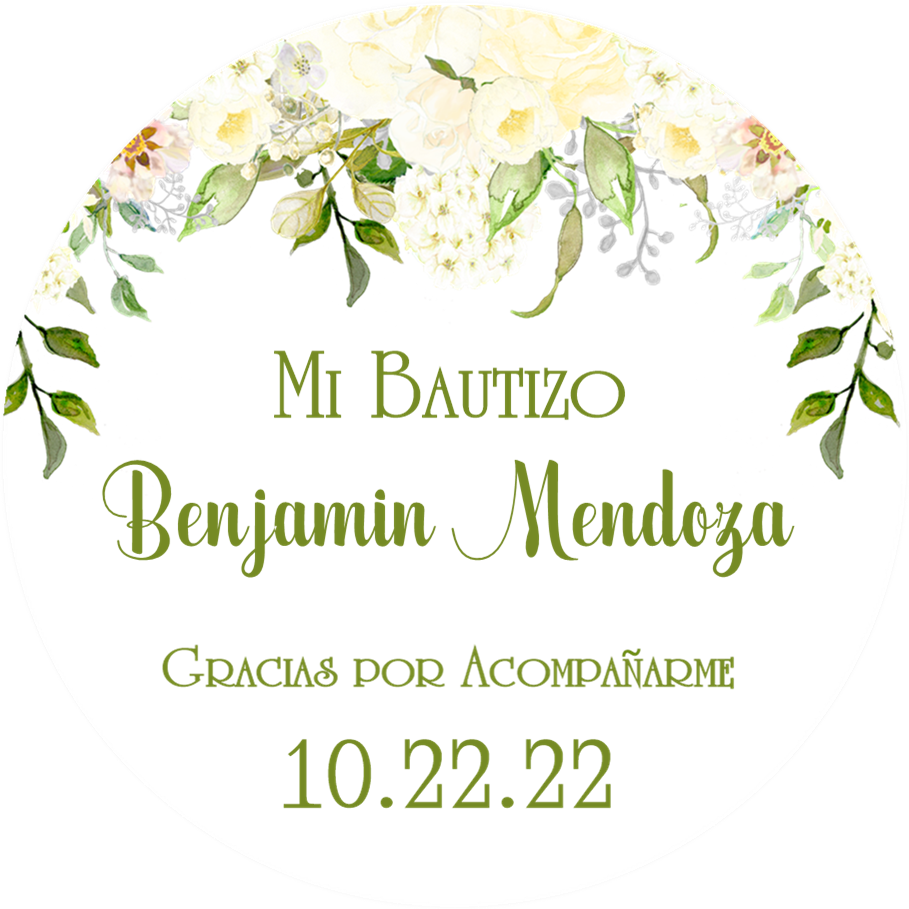 Green mi bautizo baptism stickers