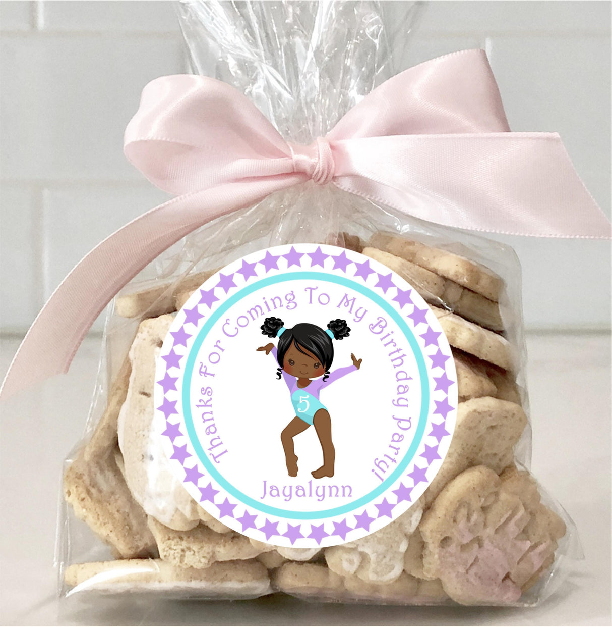 Gymnastics Birthday Party Stickers