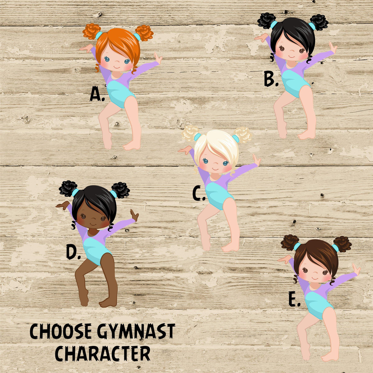Gymnastics Birthday Party Stickers