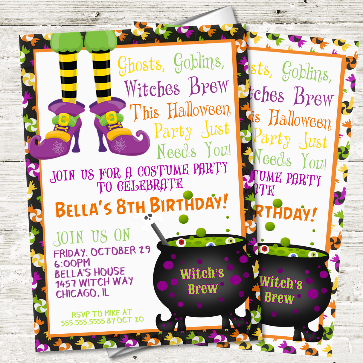 Halloween Birthday Party Invitations