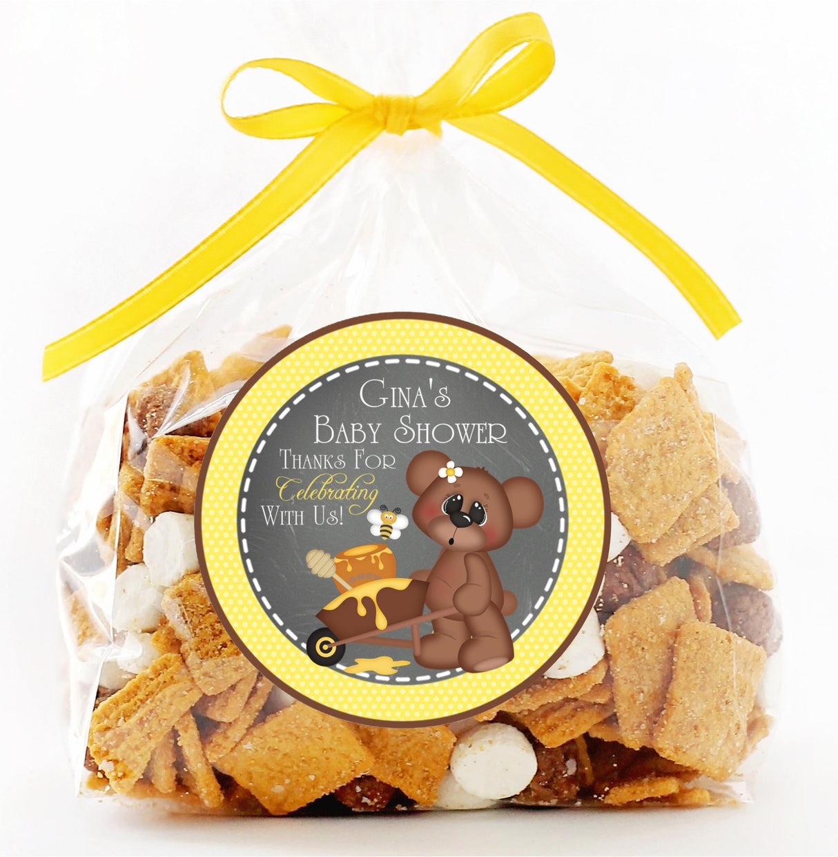 Honey pot baby shower favor sticker