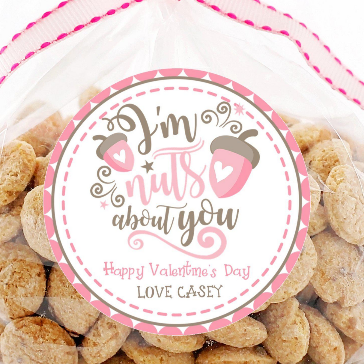 I’m Nuts About You Valentine’s Day favor label