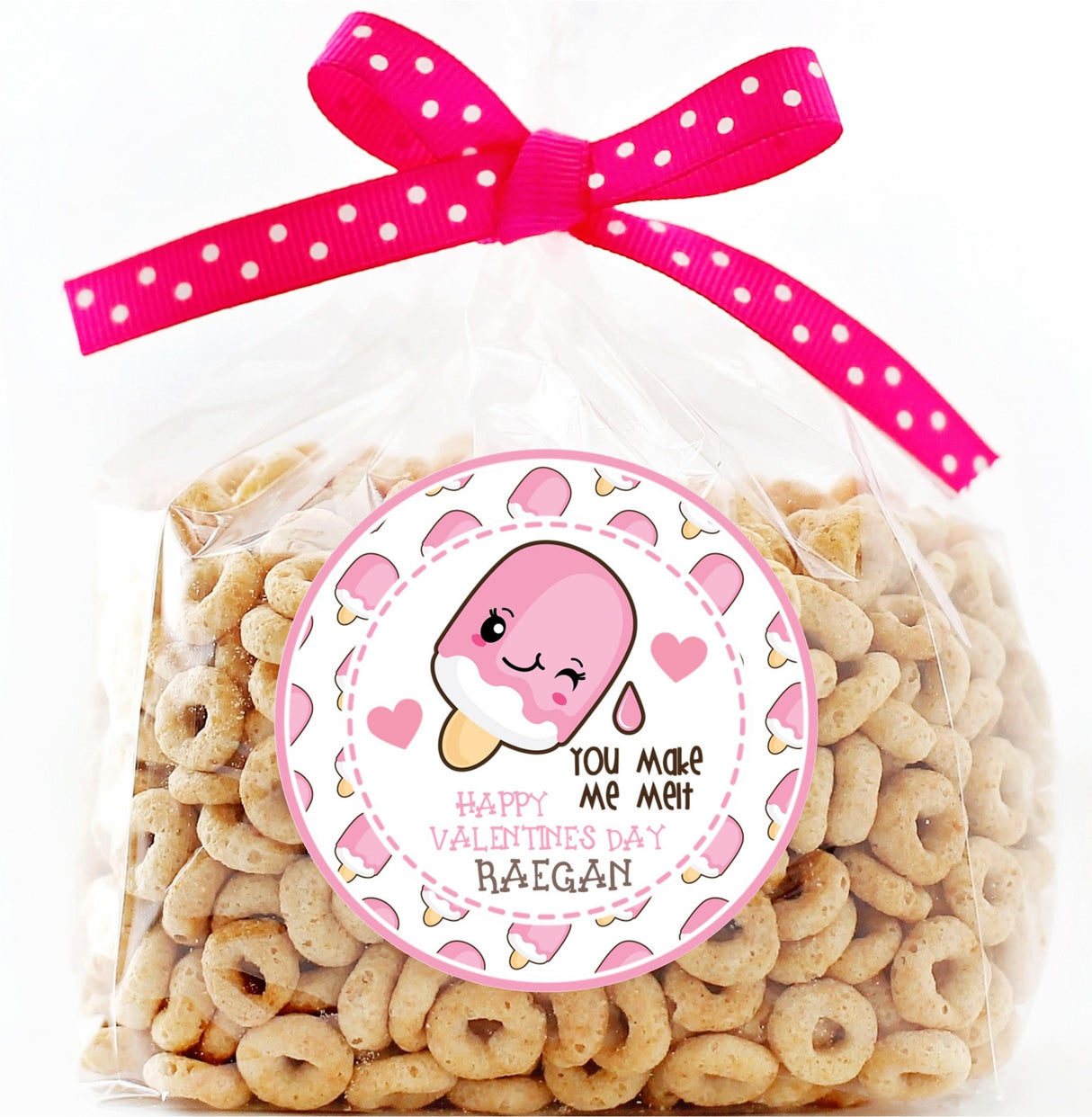 Kawaii popsicle Valentine sticker for kids favors