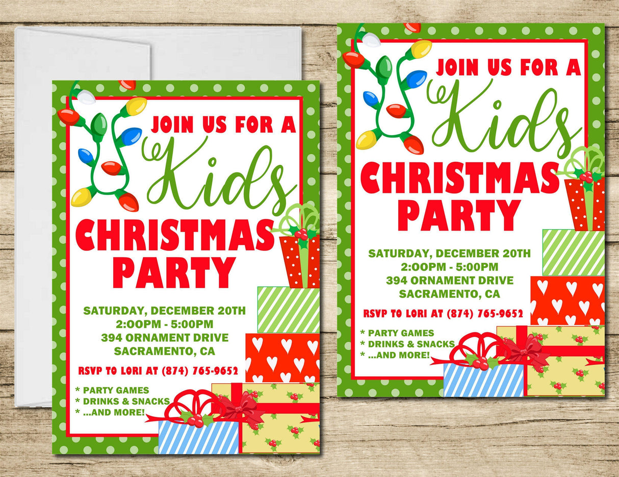 Kids Christmas Party Invitations