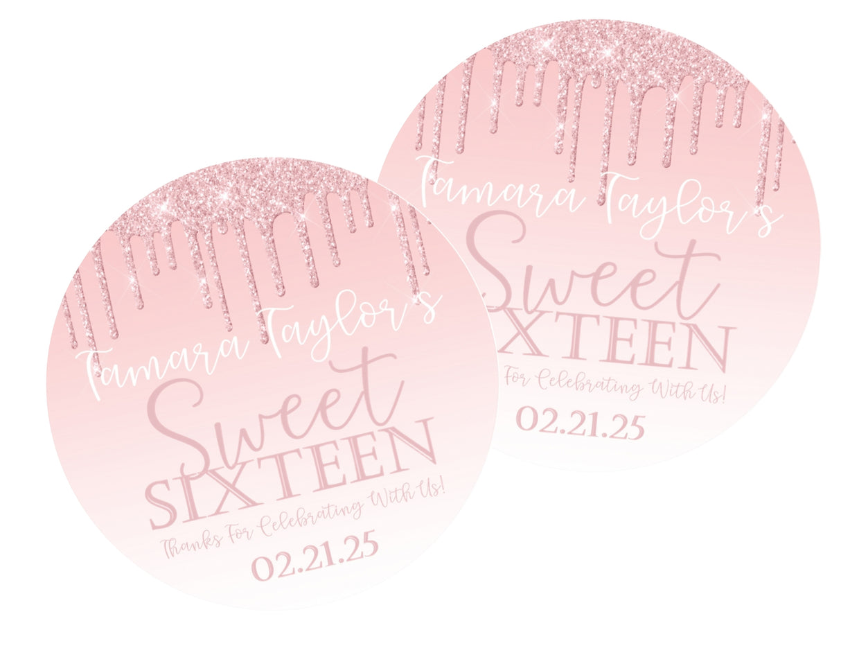 Light pink Sweet 16 sticker