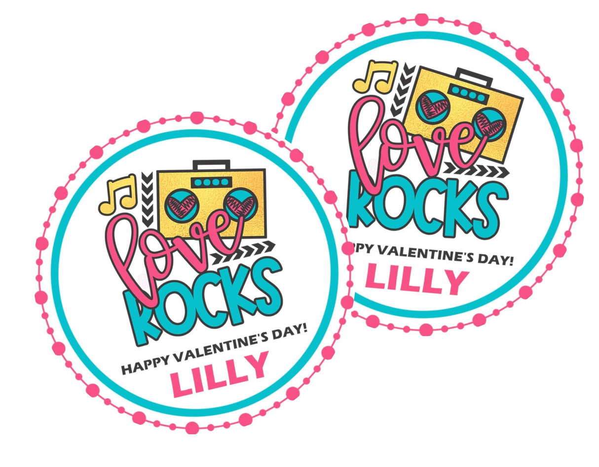 Music themed Valentine label