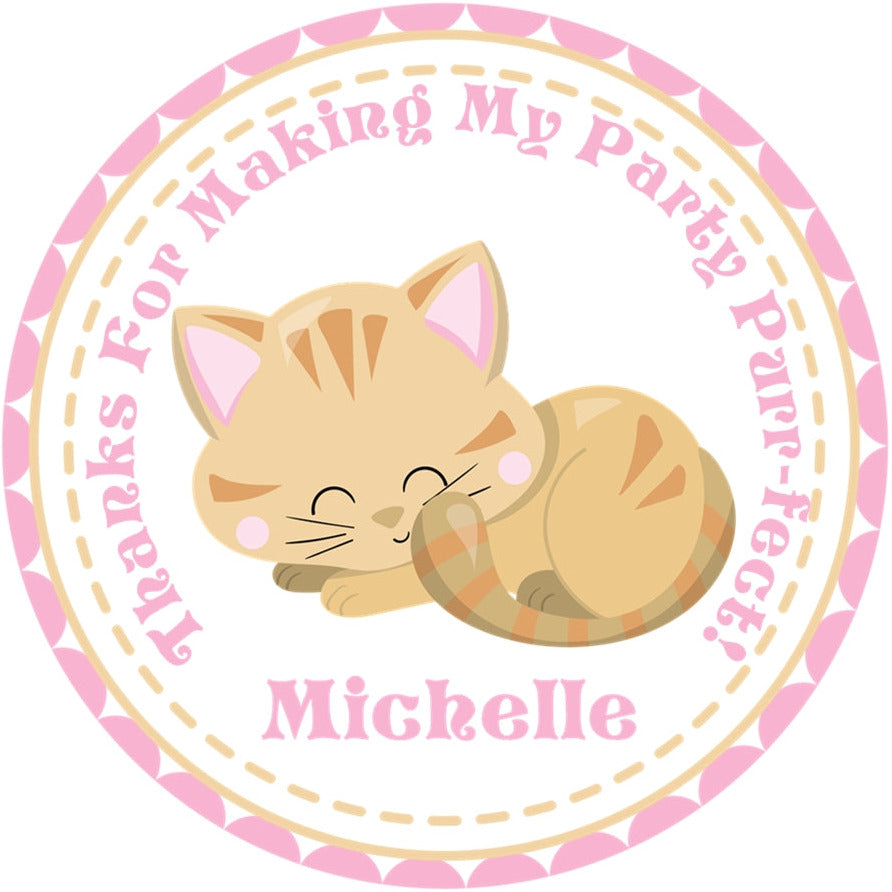 Orange cat birthday sticker