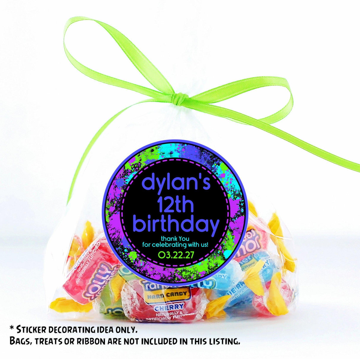 Paintball Birthday Party Stickers Or Favor Tags