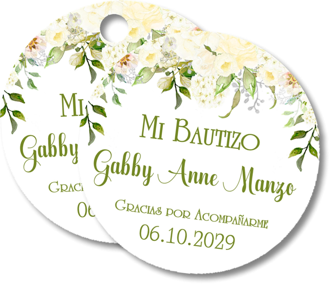 Personalized Spanish baptism sticker design