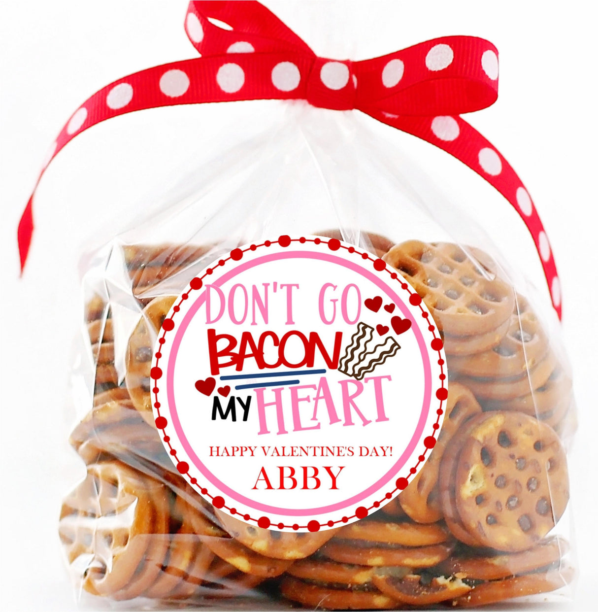 Personalized bacon Valentine label