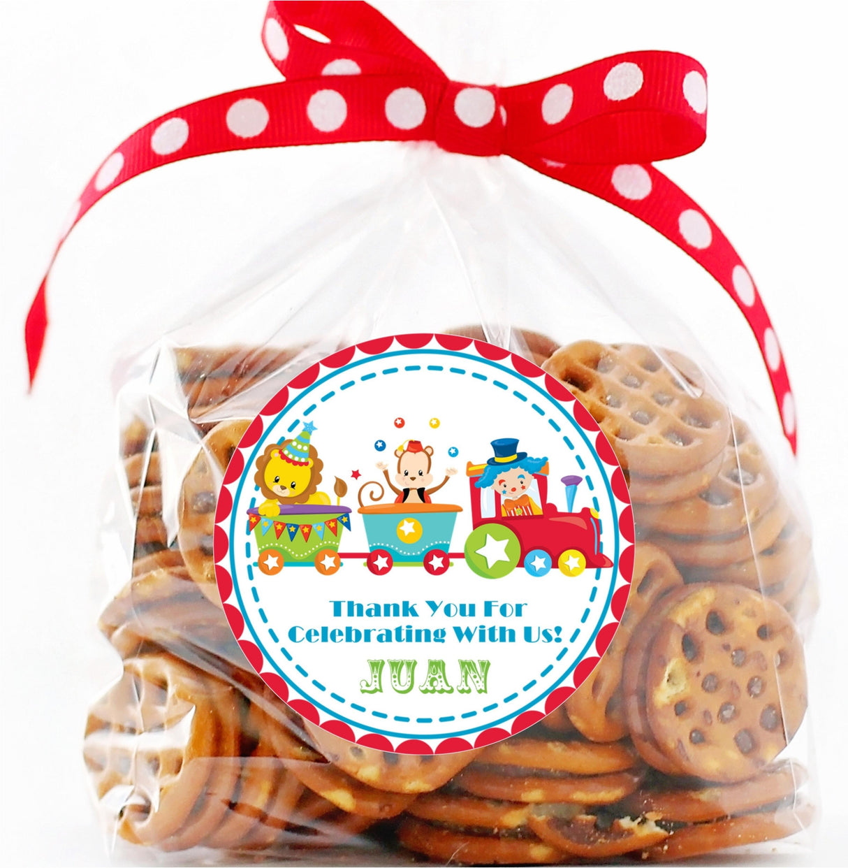 Personalized kids train theme party sticker