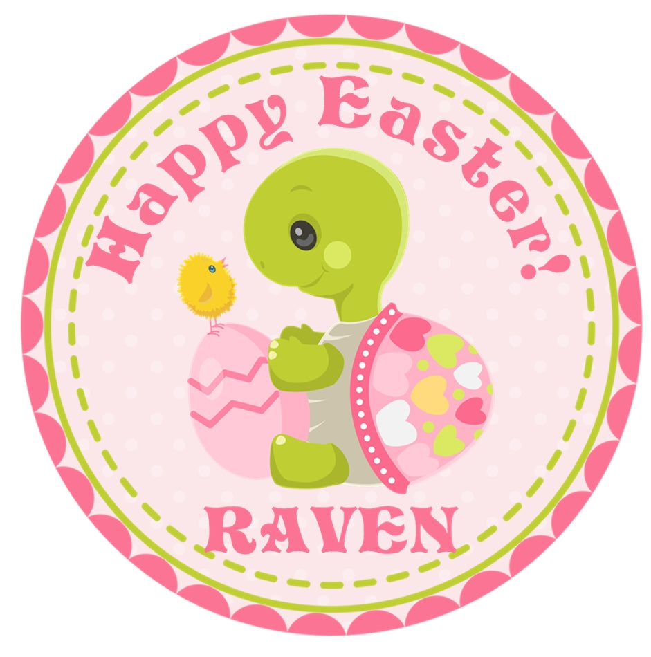 Pink easter turtle sticker