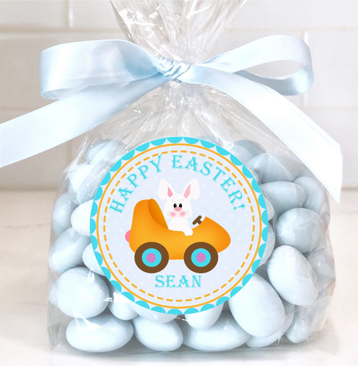 Playful Easter bunny car sticker design