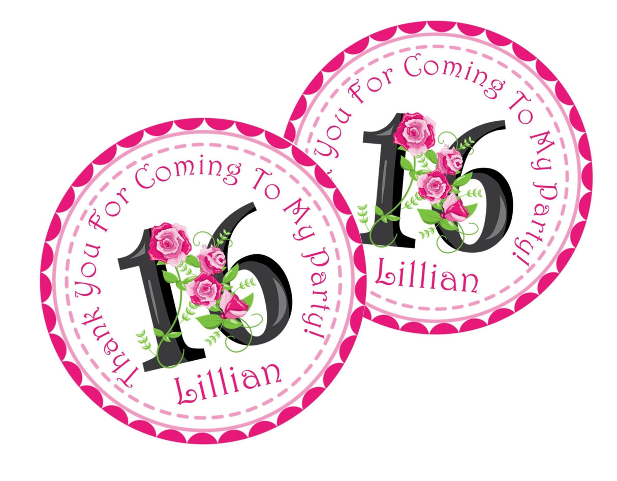 Rose birthday label