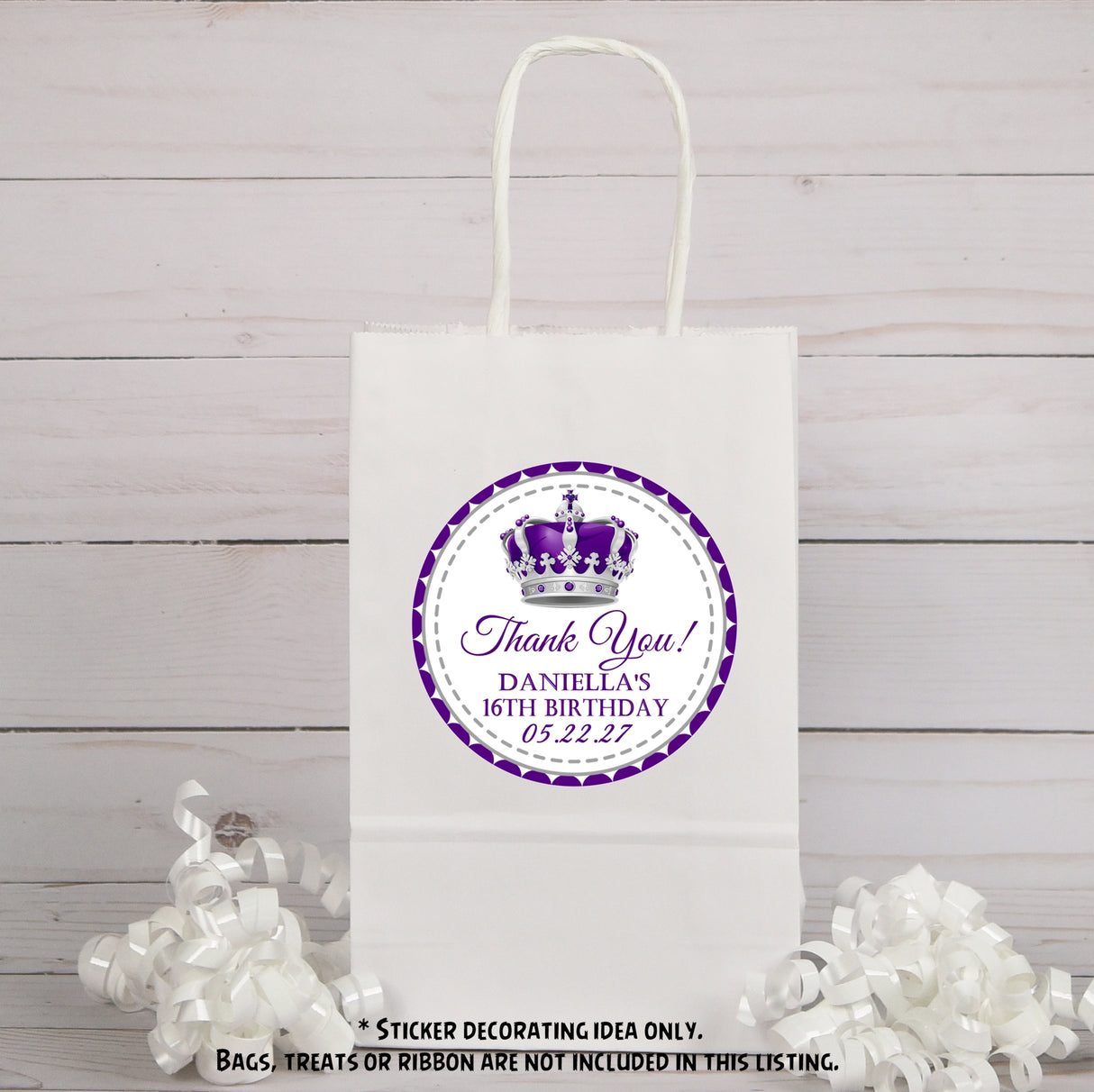 Royal princess crown sticker with personalization