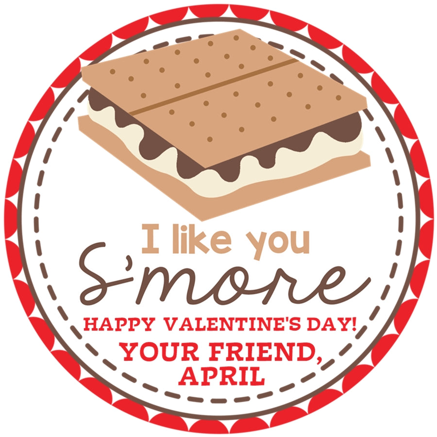 I Like You S’More Valentine Stickers