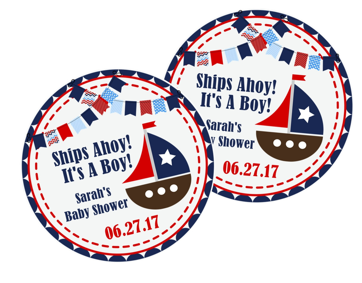 Ships Ahoy It’s a Boy favor label