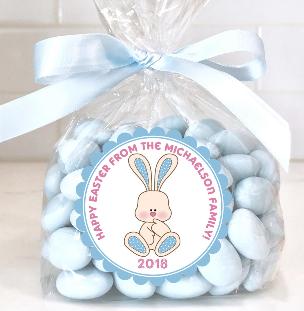 Simple pastel bunny sticker for Easter gifts