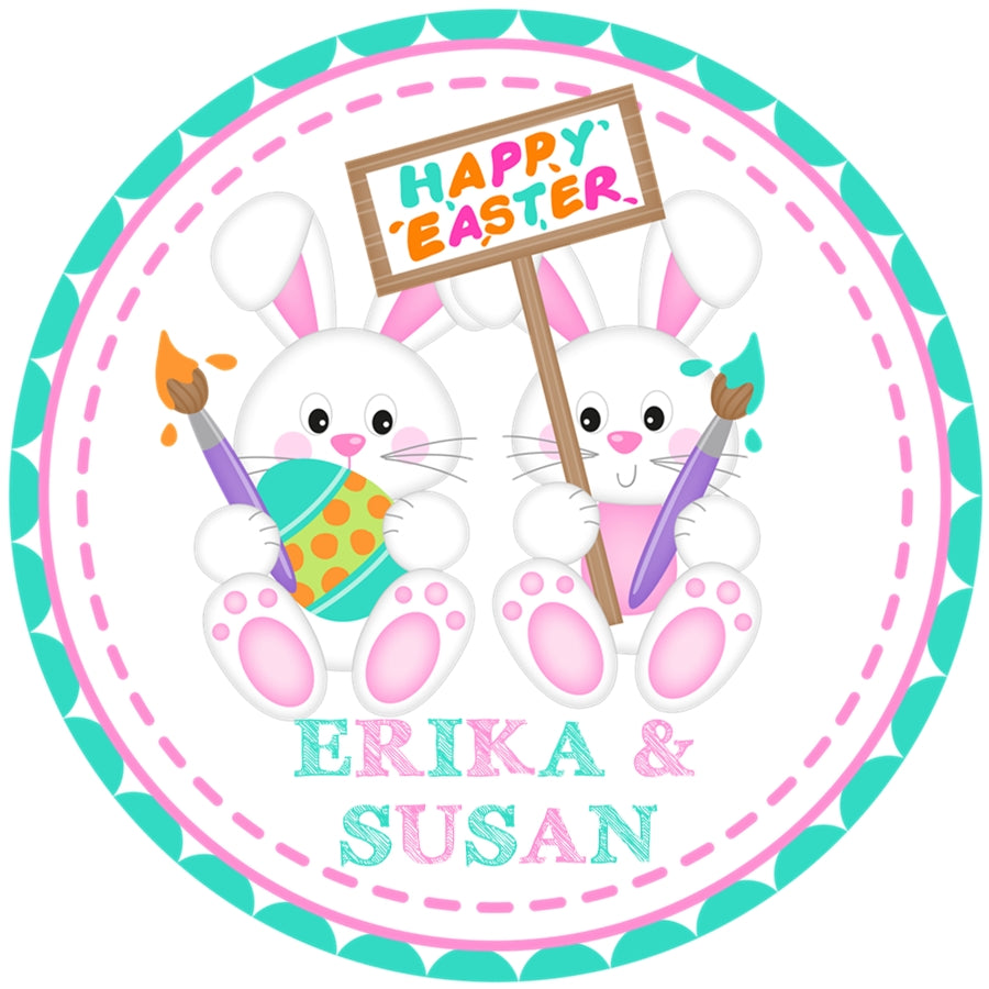 Sisters easter bunny stickers