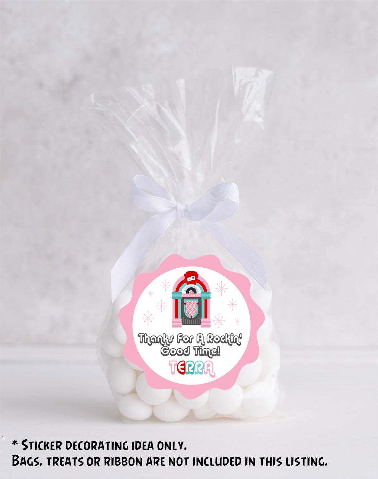 Sock hop favor sticker personalized