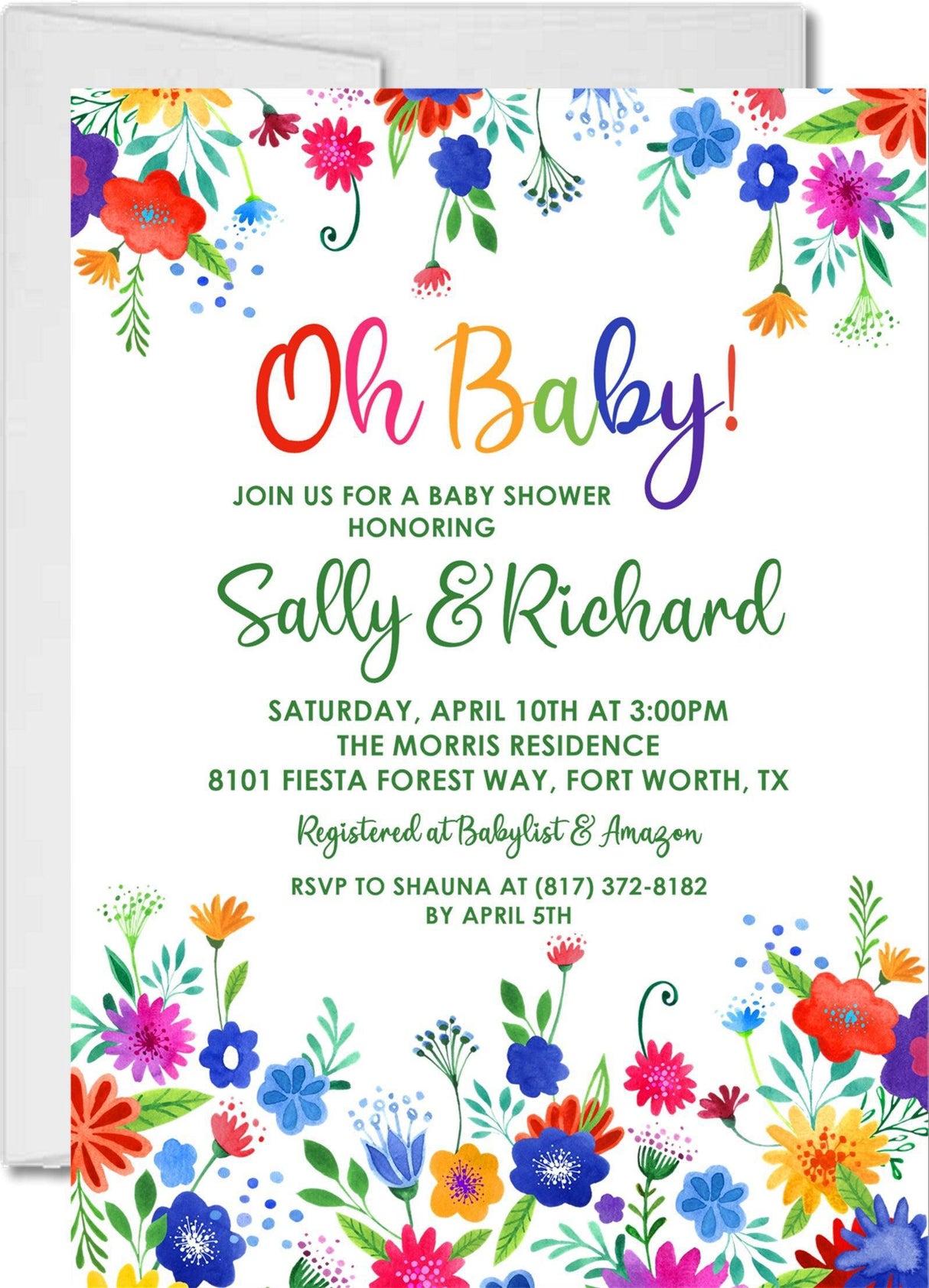 Spanish baby shower invitations