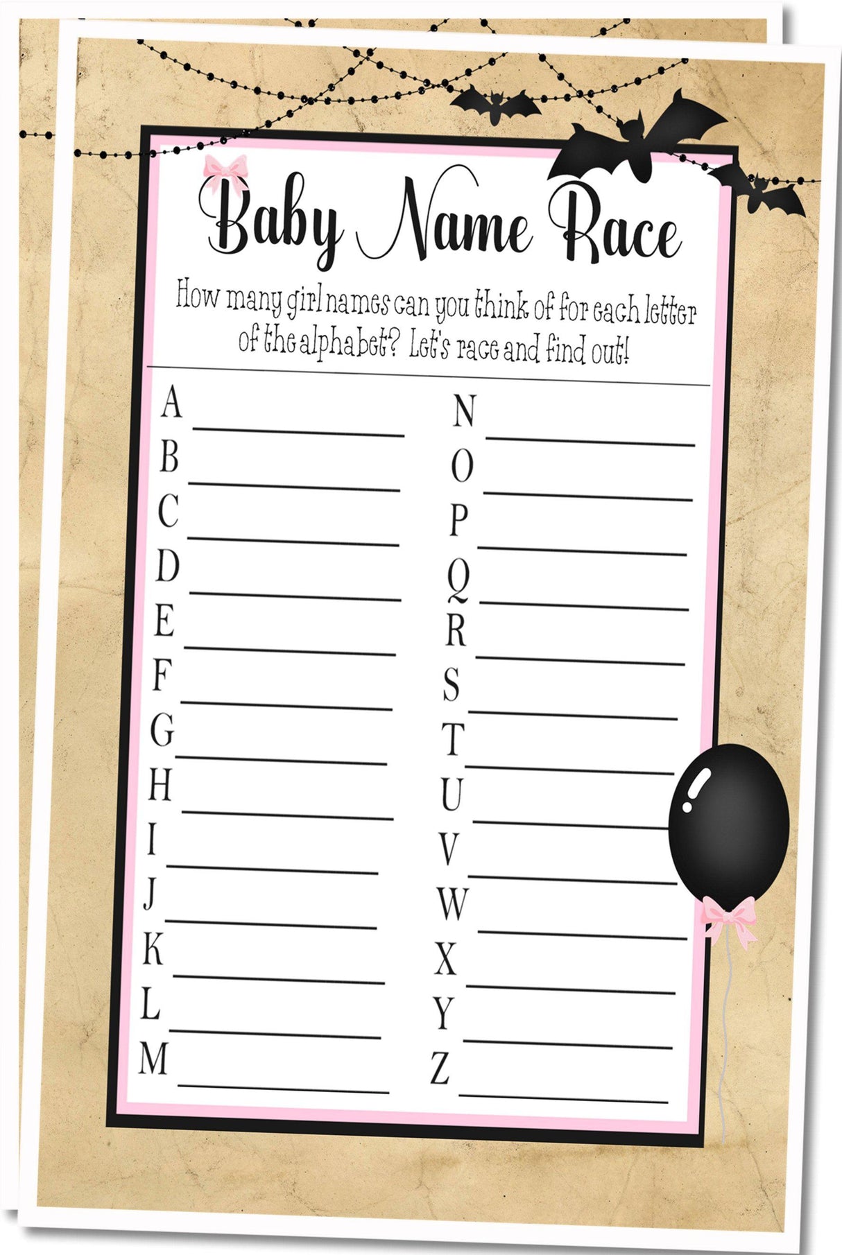 Spooky baby name race PDF